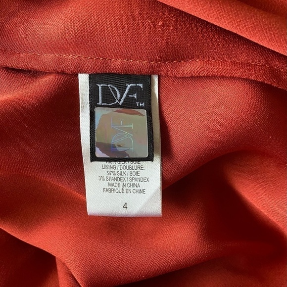 Diane Von Furstenberg Fleurette Rust Silk Dress 4 - Picture 8 of 11